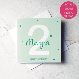 Carte personnalisée de 2e anniversaire, Carte d'âge d'enfant, Cartes d'âge d'enfant, Cadeaux personnalisés, Anniversaire de petite-fille, Anniversaire de fils, 3e, 4e, 5e
