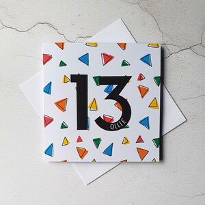 Carte personnalisée de 13e anniversaire, carte d'adolescent, anniversaire de fils, anniversaire de neveu, carte de petit-fils, cadeau de 13e anniversaire, 10, 16, 18, 21