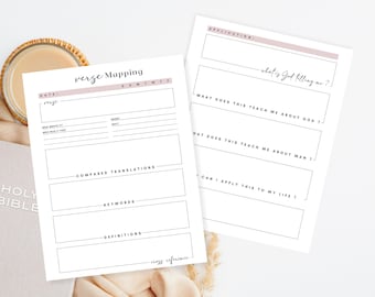 Printable Bible Verse Mapping Template: Devotional Journal (PDF)