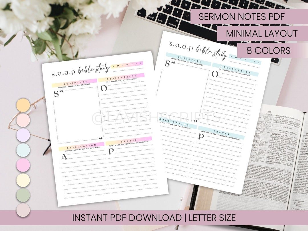 Digital S..O.A.P Bible Study Printable Bible Template Digital Bible Template Bible Summary SOAP ...