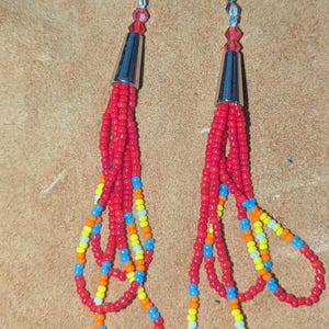 Red & Fire Color Dangle Earrings