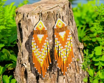 Beaded Fringe Earrings
