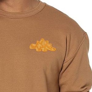Embroidered Cute DINO NUGGET Sweater Sweatshirt, Simple Fun Gift Present, Dinosaur Nuggie Nostalgic Food Themed Shirt, Great for Pajamas