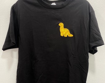 DINO NUGGET T-Shirt, Embroidered Dinosaur Nuggie Tee, Cute Nostalgic Gift, Snack Brontosaurus Food Themed Shirt, Cute Pajamas Gift Present