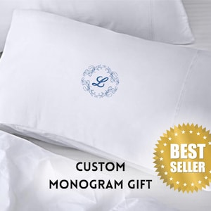 Custom Monogram Pillowcase, Personalized Initial Gift, Embroidered Pillow Cover for Her Him, Great for Room Decor, Housewarming, Bridesmaid