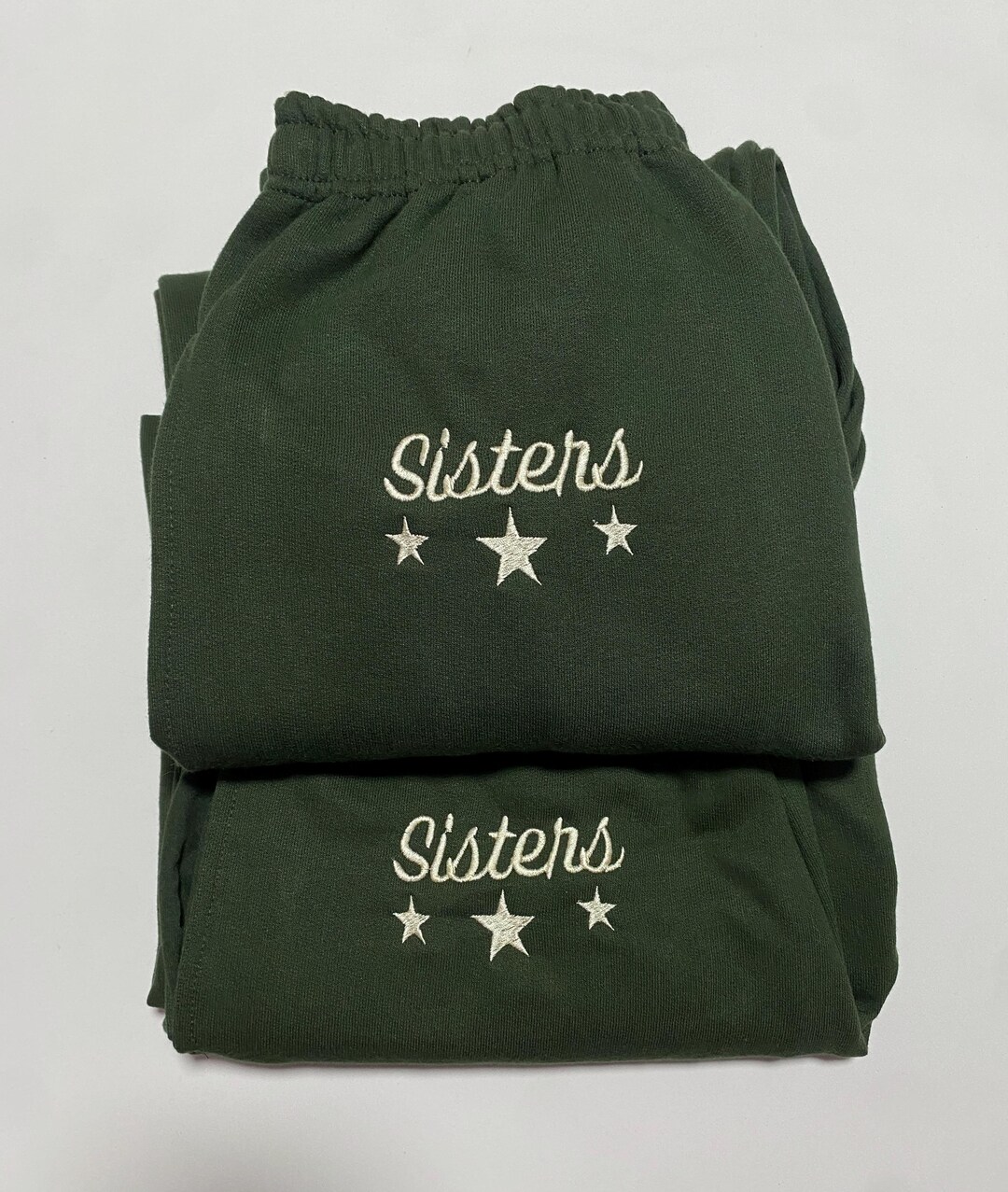 Custom Embroidered Sweatpants, Stars, Embroidered Lettering Font ...