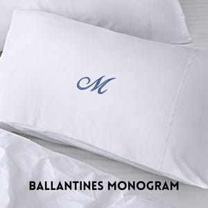 Monogram Pillowcase, Custom Name Initial Pillow w/ Envelope Closure, Embroidered Letter Classy Elegant Gift for Housewarming, Fancy Present