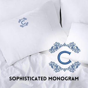 Funda de almohada con monograma de lujo, almohada con inicial de nombre personalizada y cierre de sobre, letra bordada, regalo elegante y clásico para inauguración de la casa.