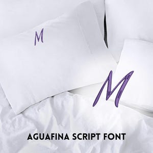 Custom Pillowcase, Simple Pillow Embroidery, Aguafina Script, Embroidered Name Initial, Home Bedroom Decor, Custom Bedding Personalized Gift