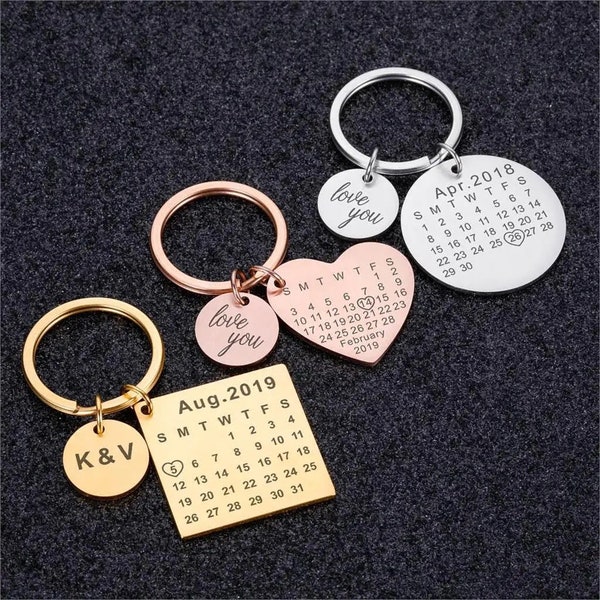 Calendar Keychain Etsy