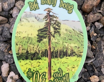Big Lonely Doug - Old Growth Sticker - Pacific Northwest Keepsake/Souvenir/Gift/Art - Made on Vancouver Island, British Columbia, Canada