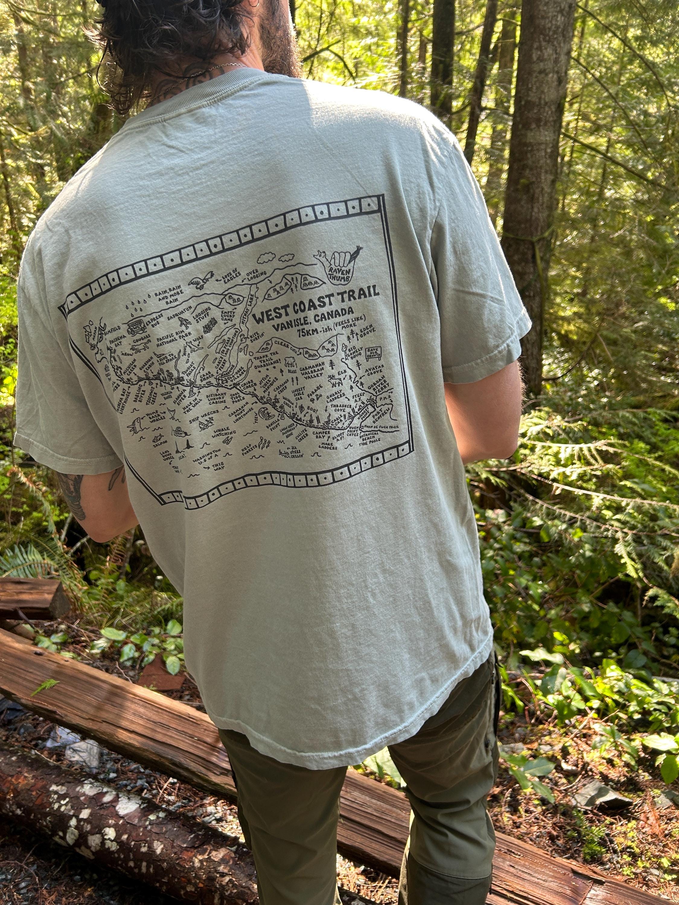 West Coast Trail Map T-shirt – Vancouver Island Hiking Graphic Tee