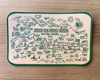 Juan de Fuca Trail Map Sticker – Hiking Souvenir