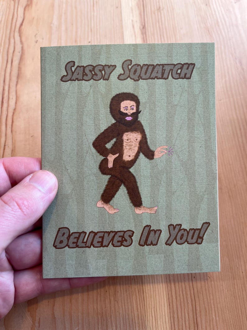 Sassy Sasquatch Card – Encouragement, Mental Wellness, Birthday Greeting (Victoria BC) bild 3