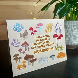 Il n'y avait pas de champignon - champignons / je t'aime Saint-Valentin / anniversaire / carte d'anniversaire / toute occasion mignonne - fabriqué en Colombie-Britannique, Canada