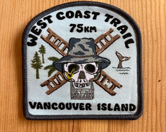 West Coast Trail Woven Patch – Skull, Ladders, Cable Car Vancouver Island (3in x 3.1in)