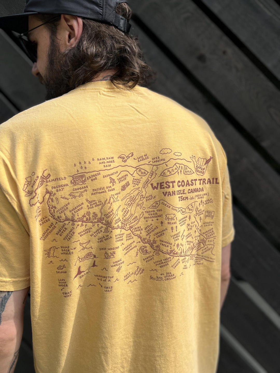 The West Coast Trail Hiking Map - T Shirt by Raven Thumb Creative