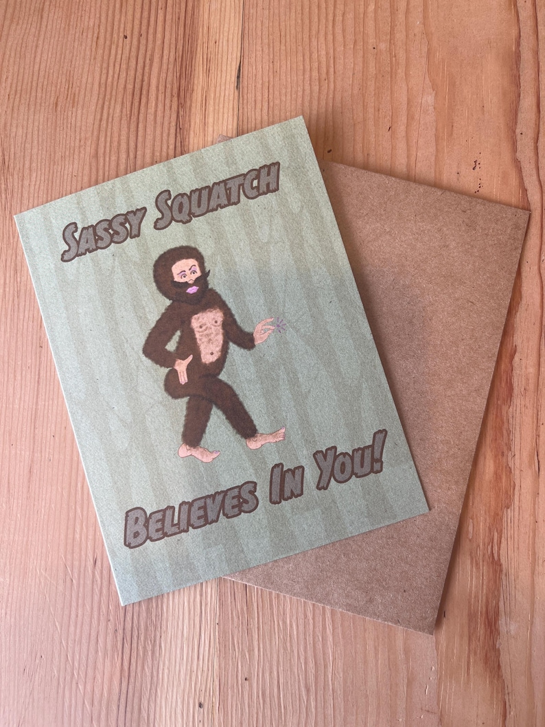Sassy Sasquatch Card – Encouragement, Mental Wellness, Birthday Greeting (Victoria BC) bild 1