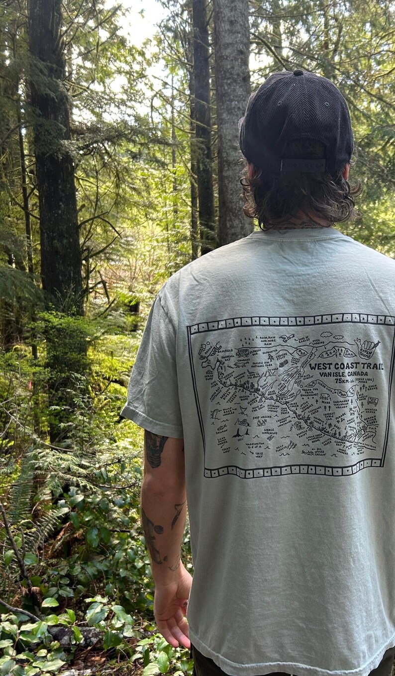 West Coast Trail Map T-shirt – Vancouver Island Hiking Graphic Tee