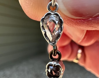 Antique old cut diamond and silver pendant