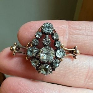 Antique Georgian black dot paste brooch