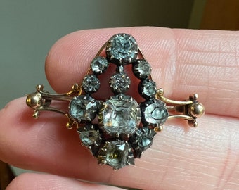 Antique Georgian black dot paste brooch