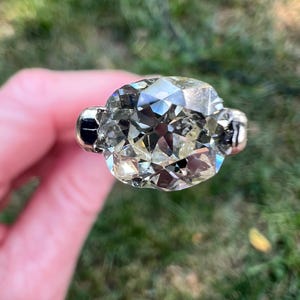 Antique 3 ct cushion/old mine cut natural diamond image 2