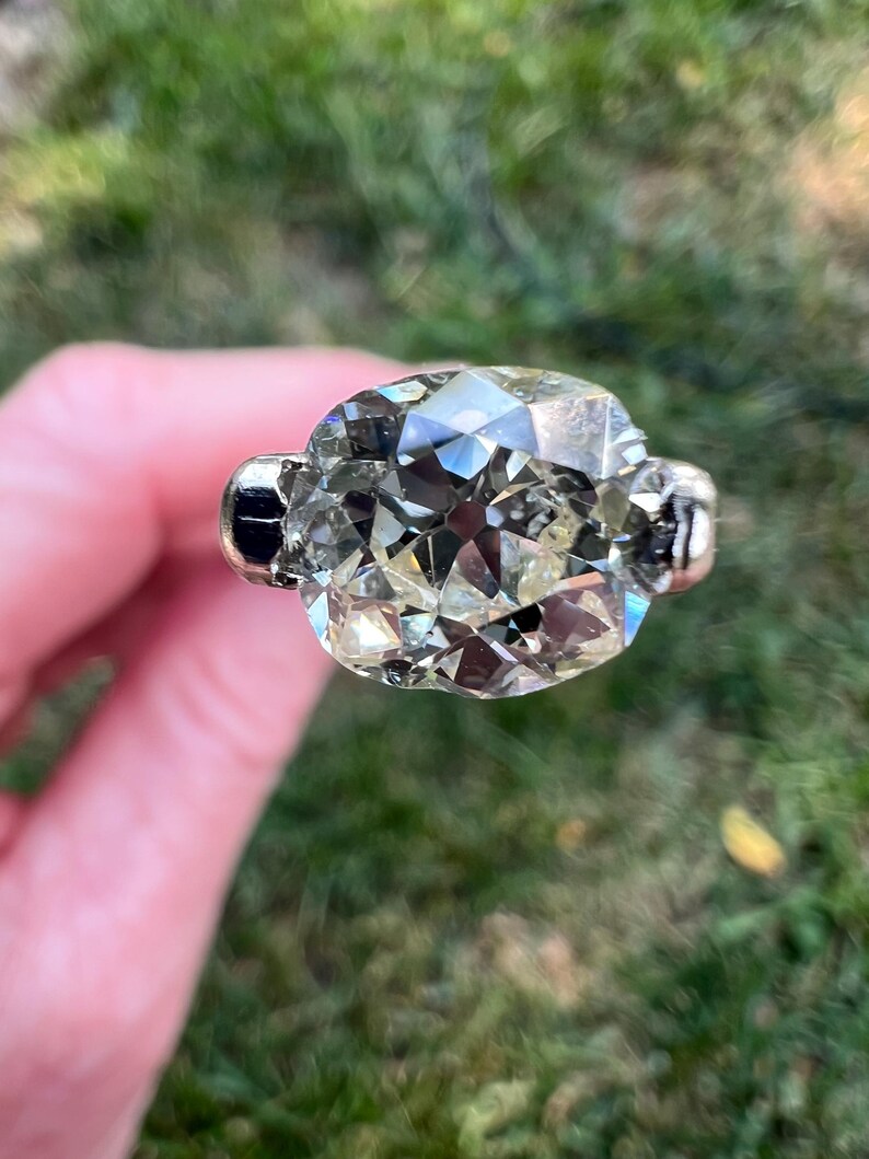 Antique 3 ct cushion/old mine cut natural diamond image 2