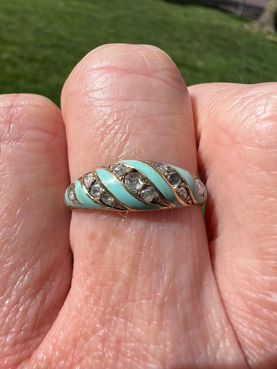 Bague Ancienne En Or 18k - Forme Fleur (marguerite) Avec Diamant Old Mine Cut Et Rose Cut - Taille 54 - France