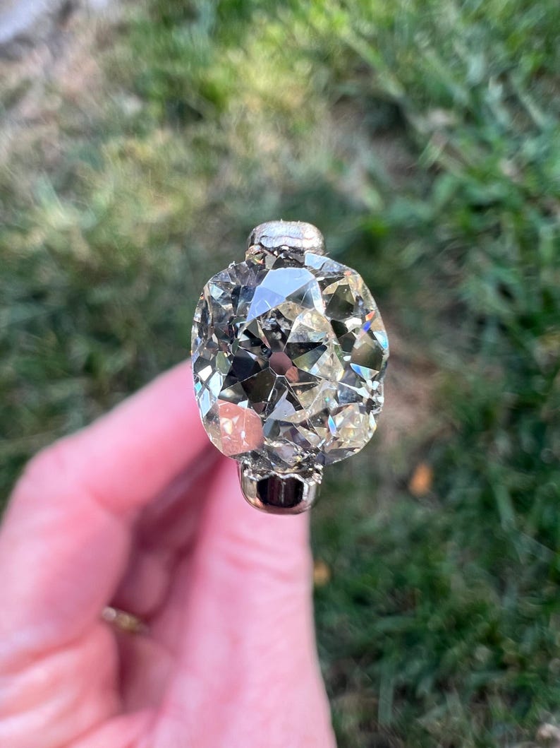 Antique 3 ct cushion/old mine cut natural diamond image 1