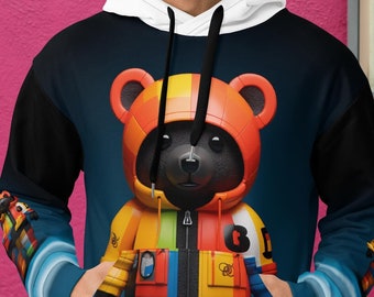 Street Chic: Teddy Bear Fusion Hoodie with Timeless Fashion Vibes Unisex Hoodie