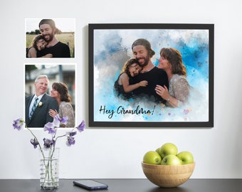 Custom Family Portrait, Loss of Loved One, Merge Photo Portrait, Add Deceased Loved One To Photo, Combine Photos, Add person to photo