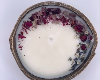 Coconut Shell Scented Soy Candle - Black Raspberry Vanilla /Home Decor/Luxury Candle/Decorative Candle