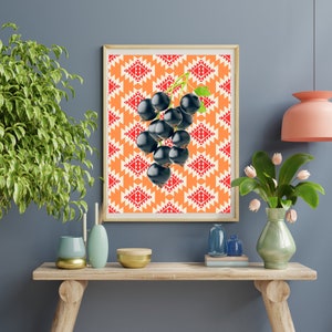 Fruit Wall Art, Digital Download, Kitchen Wall Art, Fruit Art Print, Blackcurrants Art Print, Shabby Chic, Citrus Wall Art, Food Art Print