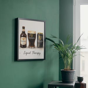 Liquid Therapy Beer Print Irish Stout Wall Art Pub Decor Beer Lover Gift Bar Cart Guinness Poster Pub Art Irish Prints Kitchen Wall Prints image 7