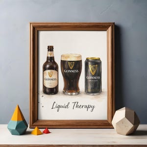 Liquid Therapy Beer Print Irish Stout Wall Art Pub Decor Beer Lover Gift Bar Cart Guinness Poster Pub Art Irish Prints Kitchen Wall Prints image 6