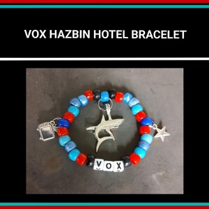 Vox Hazbin Hotel Inspired Kandi Bracelet with Charms Jewelry - Handmade - NEW - Beads and Charms