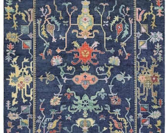 Oushak ullmatta, 2,4 x 3 meter, handknuten vintageinspirerad matta
