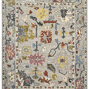Hand Knotted Oushak Wool Rug, Vintage-Inspired Area Rug