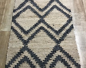 Handmade woven bricks Jute kilim rug large kilim wool jute rug wool jute Kilim for living room decor