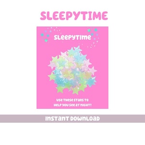 Bluey Pink Party Favors  sleepy time Digital Download