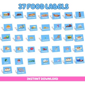 Bluey Birthday Party | 37 Food Labels Bundle | Blue Dog | Digital Download