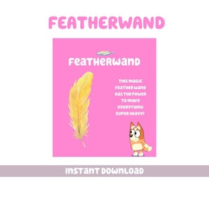 Bluey Pink Party Favors Featherwand Digital Download