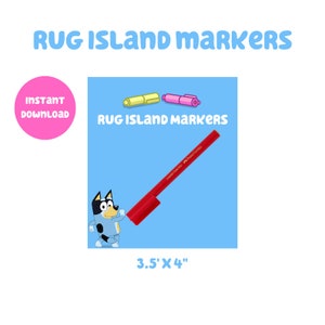 Bluey Party Favors Rug Island Markers Digital Download