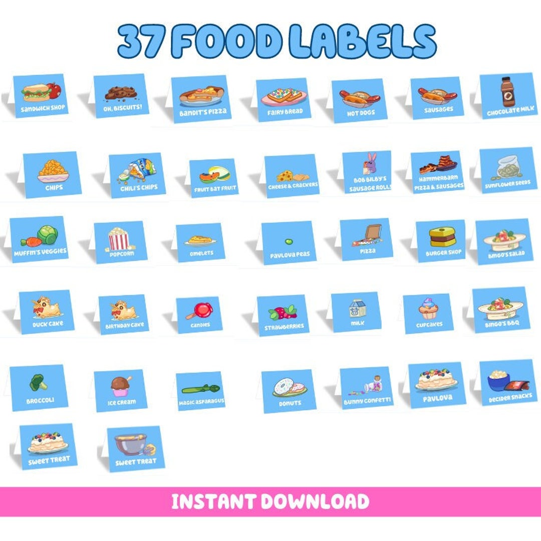 Bluey Food Labels Free Printable Pdf Bluey Food Labels Free Printable Pdf