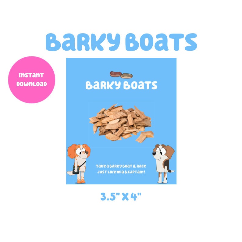 Bluey Gastgeschenke Barky Boote Digitaler Download