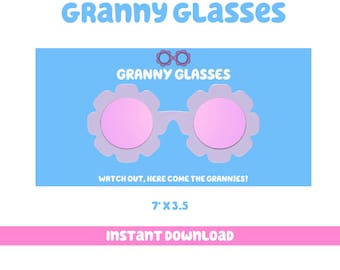 Bluey Party Favors Granny Glasses Digital Download