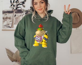 Bowser Jr Hoodie: Super Mario Game Sweatshirt, Gamer Gift