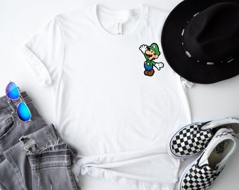 Retro Luigi Shirt, Super Mario Bros, Gamer Gift