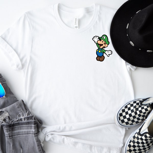 Super Mario Luigi Shirt, Luigi Shirt, Cute Luigi Shirt, Super Mario Shirt, Birthday Gift, Retro Game Shirt, Gift for Gamer, Video Game Shirt